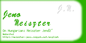 jeno meiszter business card